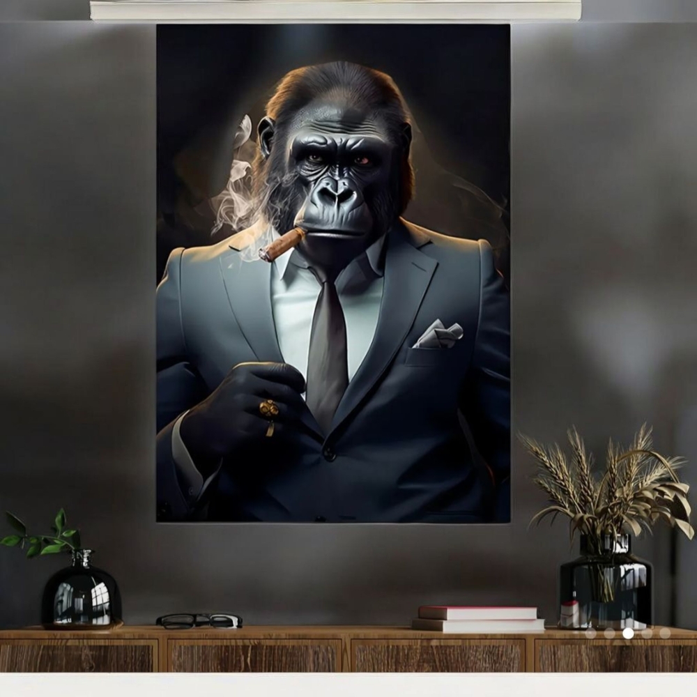 Print Of Orangutan In Suit Animal Art Poster **frameless